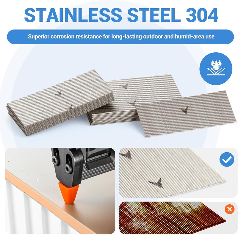 Meite 23 Gauge Stainless Steel Nails, Assorted 6 Sizes (1/2", 5/8", 3/4", 1", 1-3/16", 1-3/8") 304 Stainless Steel Headless Nails - Micro 23GA Nails for Nail Gun - Image 3